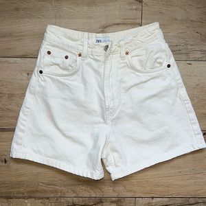 Zara White Jean Shorts